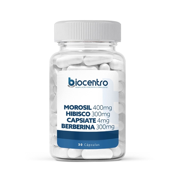 Morosil 400mg + Hibisco 300mg + Capsiate 4mg + Berberina 300mg 30 Cápsulas