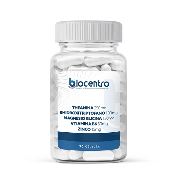 Theanina 250mg, 5 Hidroxitriptofano 100mg e Nutrientes 30 Cápsulas