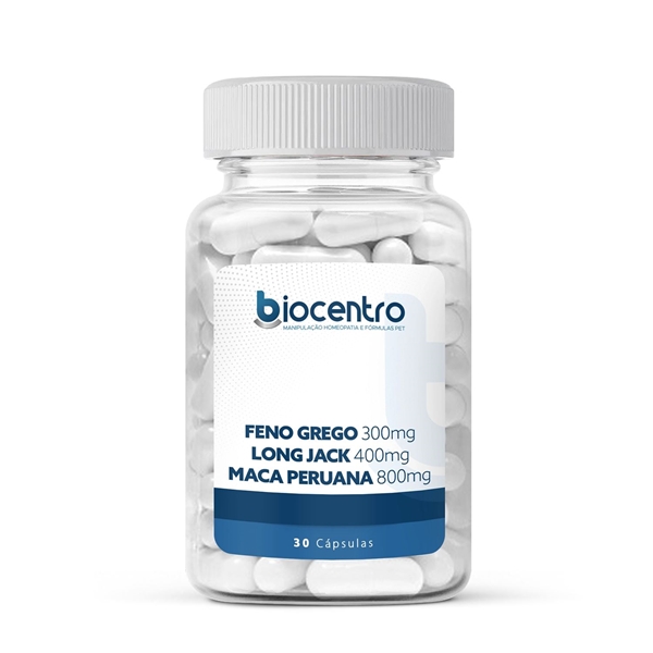 Feno Grego 300mg, Long Jack 400mg e Maca Peruana 800mg 30 Cápsulas