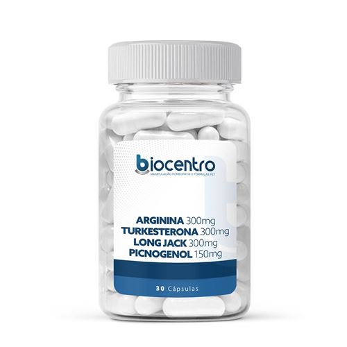 Arginina 300mg, Turkesterona 300mg e associações 30 Cápsulas