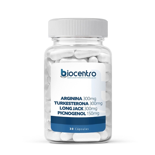 Arginina 300mg, Turkesterona 300mg e associações 30 Cápsulas