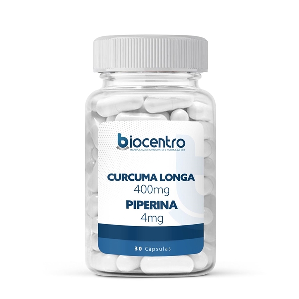 Curcuma longa 400mg Piperina 4mg 30 Cápsulas