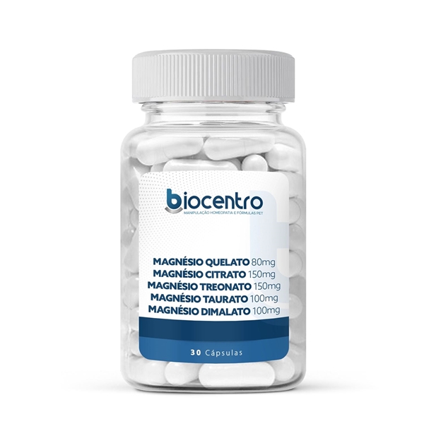 Magnésio Quelato 80mg, Magnésio Citrato 150mg e Associações 30 Cápsulas
